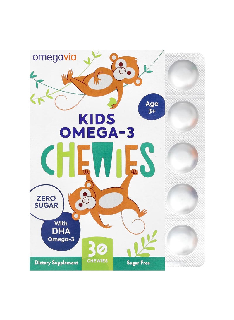 Kids Omega-3 Chewies, Age 3+, Natural Fruit, 30 Chewies